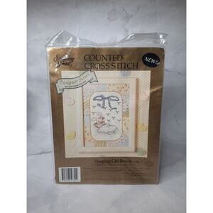 Vintage Candamar Something Special Counted Cross Stitch Kit Sleeping Girl Bunny